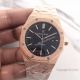 New Replica Audemars Piguet Royal Oak Black Dial Wrist Watch Frosted Gold Case (3)_th.jpg